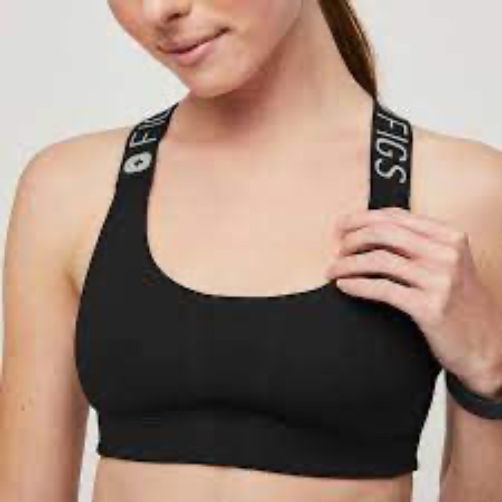 FIGS SMALL BLACK SPORTS BRA